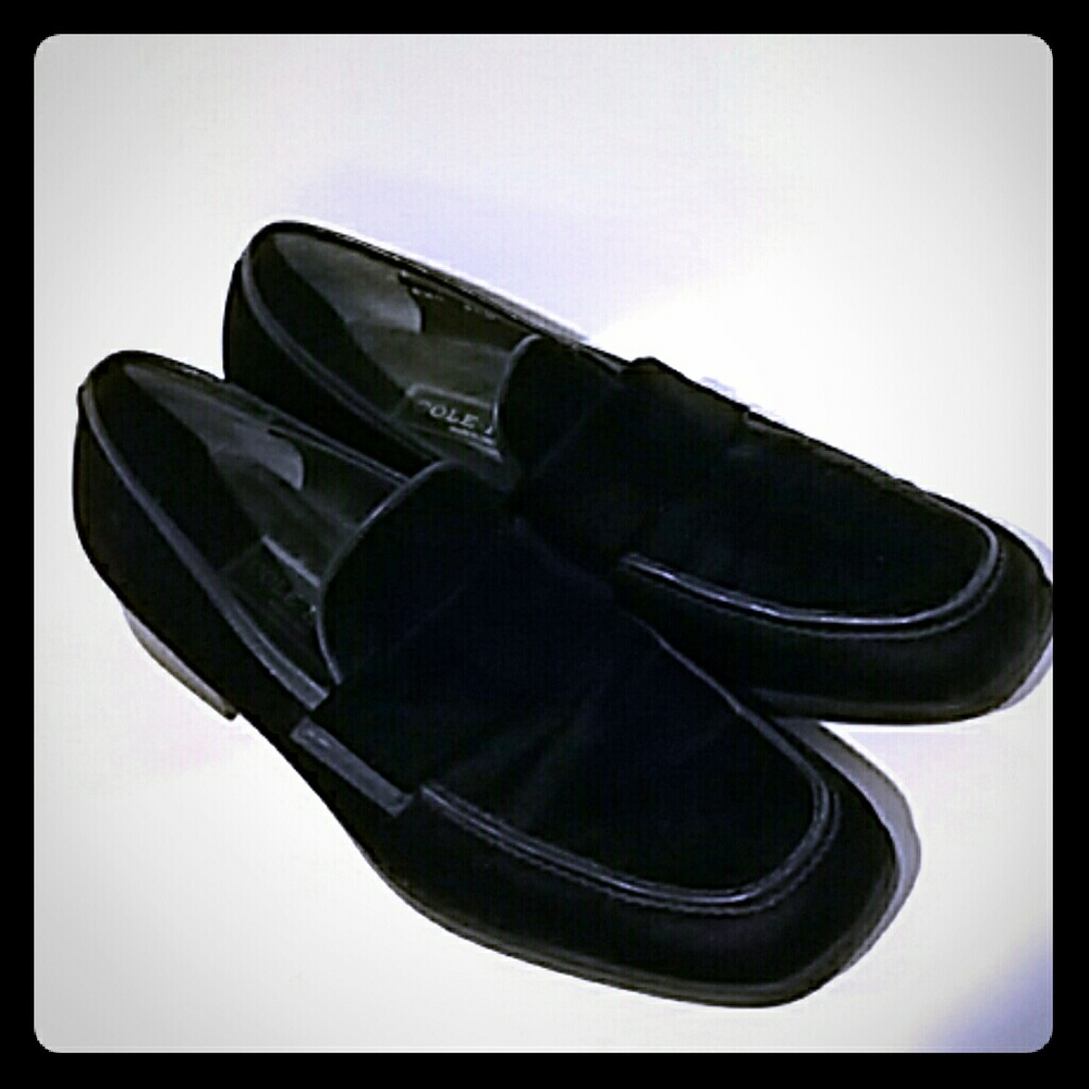 Cole Haan black velvet loafers